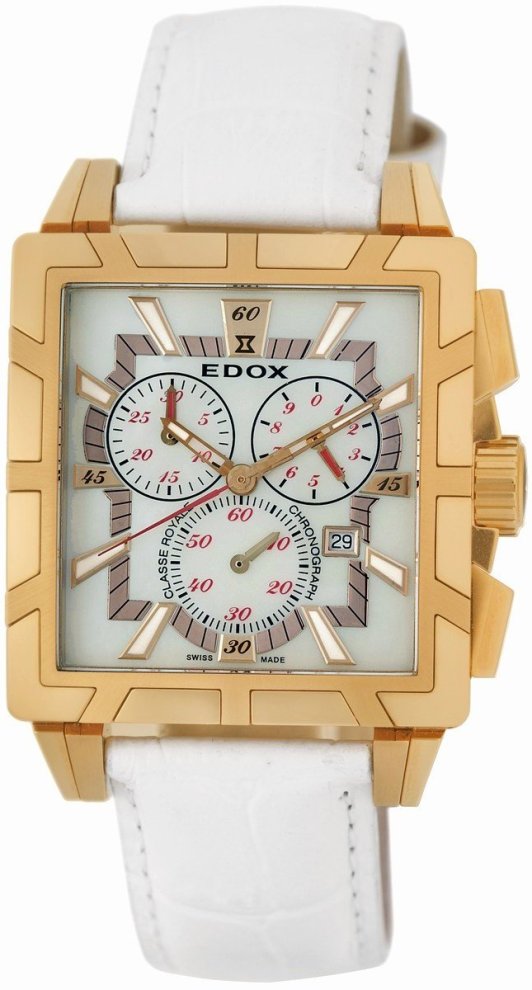Edox Ladies 01924 37R NAIR Classe Royale Rectangular Luxury Chronograph Watch